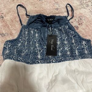 Denim and White Maxi Dress